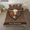 Joycorners Texas Longhorn Never Walk Alone Heart Custom Name Bedding Set