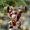 Joycorners Custom Name Gym Work Out Santa Ornament, Gymnastics Christmas Gift4 2D Flat LM2211