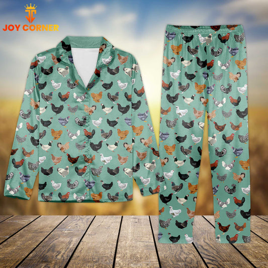 Joy Corner Chicken Lover Style 7 3D Chistmas Pajamas