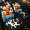 Joycorners Highland Cattle Pattern Customized Name Dairy Cow Car Seat Cover Set