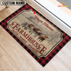 Joycorners Texas Longhorn Faith Family Farming Custom Name Doormat