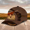 Joycorners Texas Longhorn Cattle Leather Pattern Customized Name Cap