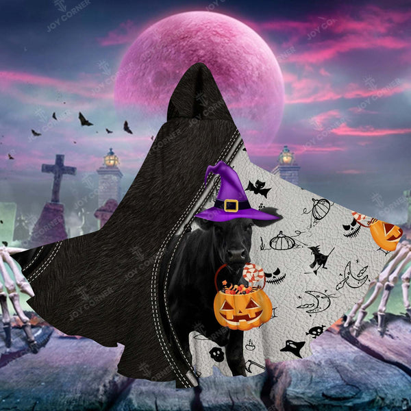Joy Corner Pumpkin Black Angus Halloween Art Special Hooded Cloak