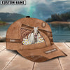 Joycorners Goat Personalized Name Brown Carving Leather Pattern 3D Classic Cap 2