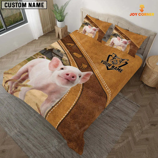 Joycorners Custom Name Pig Bedding set