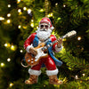 Joycorners Custom Name Santa Guitar Ornament, Santa Christmas Gift 2D Flat LM2111