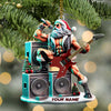 Joycorners Custom Name Santa Rock Ornament, Music Lover Christmas Gift 2D Flat LM2111