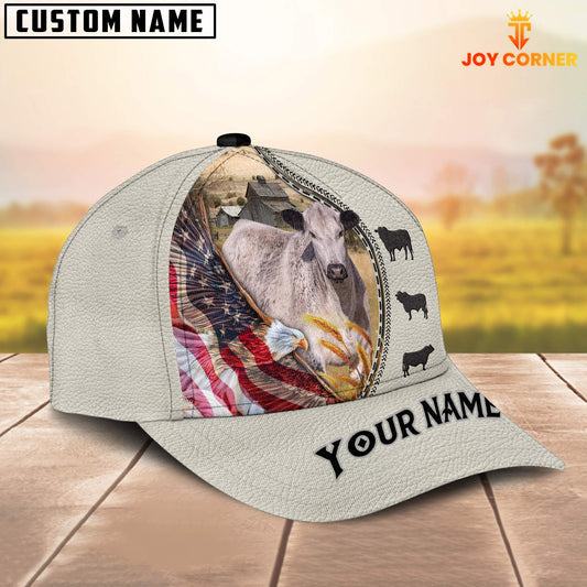 Joy Corners Speakle Park Eagle US Flag Leather Pattern Customized 3D Cap