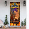 Joycorners Happy Halloween Red Angus Please Park All Brooms Door Cover