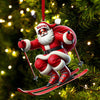 Joycorners Santa Skiing Christmas Ornament, Personalized Ornaments 2D Flat LM2211