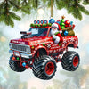 Joycorners Custom Name Santa Truck Ornament, Santa Christmas Gift Decoration3 2D Flat LM2111