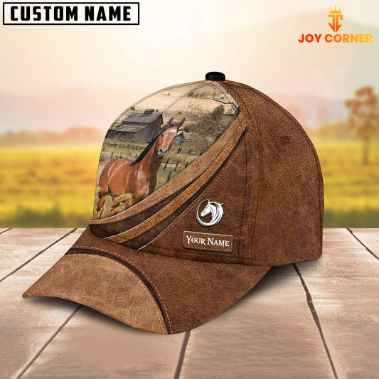 Joycorners Custom Name Horse Leather Pattern Classic Cap