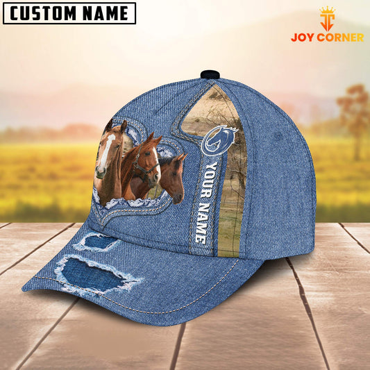 Joy Corners Horse Customized Name Denim Cap