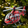 Joycorners Custom Name Santa Helicopter Ornament, Santa Christmas Gift 2D Flat LM2111