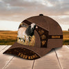 Joycorners Brahman Cattle Leather Pattern Customized Name Cap