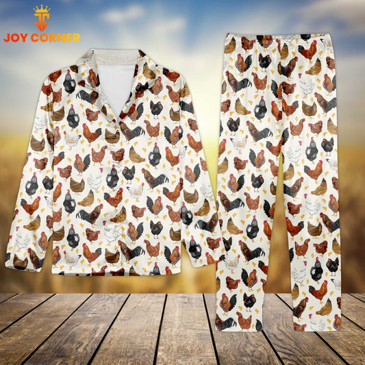 Joy Corner Chicken Lover Style 9 3D Chistmas Pajamas