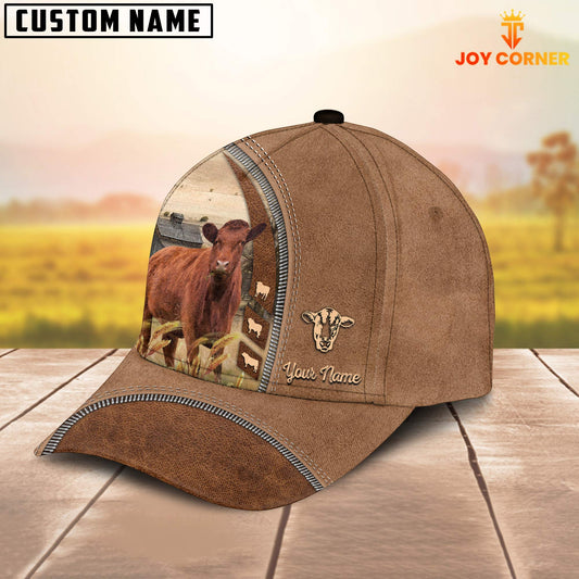 Joycorners Red Angus Farming Land Customized Name Cap