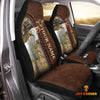 Joycorners Charolais Personalized Name Leather Pattern Car Seat Covers Universal Fit (2Pcs)