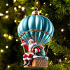 Joycorners Custom Name Santa Hot Air Balloon Ornament, Santa Christmas Gift 2D Flat LM2111