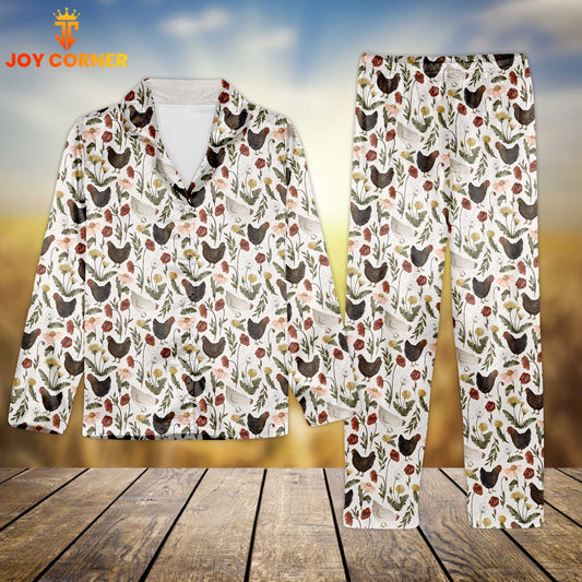 Joy Corner Chicken Lover Style 8 3D Chistmas Pajamas