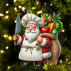 Joycorners Custom Name Santa Chef Ornament, Chef Christmas Gift 2D Flat LM2111