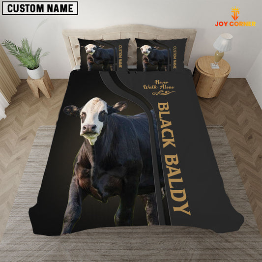 Joycorners Black Baldy Never Walk Alone Custom Name Bedding Set