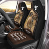 Joycorners Jersey Personalized Name Black And Brown Leather Pattern Car Seat Covers Universal Fit (2Pcs)