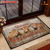 Joycorners Fleckvieh Custom Name - Home To Where The Herd Is FarmHouse Doormat