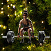 Joycorners Custom Name Woman Gym Work Out Santa Ornament, Gymnastics Christmas Gift89 2D Flat LM2111