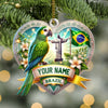 Joycorners Custom Name Brazil Ornament, Christmas Gift for Brazil Lover 2D Flat LM2211