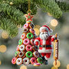 Joycorners Custom Name Baking Santa Ornament, Christmas Gift for Baker 2D Flat LM2111