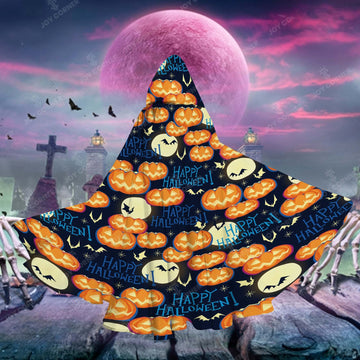 Joy Corner Pumpkin Bat Happy Halloween Cattoon Halloween Pattern Special Hooded Cloak
