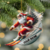 Joycorners Custom Name Santa Skiing Ornament, Santa Christmas Gift Decoration 2D Flat LM2111