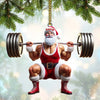 Joycorners Custom Name Gym Work Out Santa Ornament, Gymnastics Christmas Gift9 2D Flat LM2211