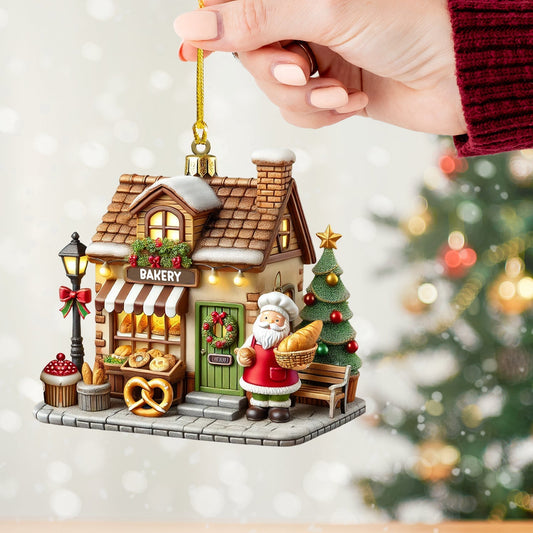 Joycorners Christmas Bakery Shop Home Decor Christmas Ornament, Personalized Ornament 2D Flat LM2211
