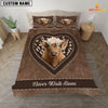 Joycorners Highland Cattle Never Walk Alone Heart Custom Name Bedding Set