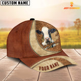 Joycorners Custom Name Holstein Torn Leather Pattern Classic Cap