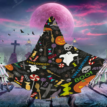 Joy Corner Candy Ghost Happy Halloween Pattern Special Hooded Cloak