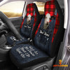 Joycorners Customized Name Black Baldy Jean Overalls Pattern Car Seat Covers (2Pcs)