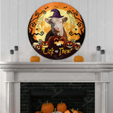 Joycorners Halloween Hereford Cattle All Printed 3D Round Metal Sign