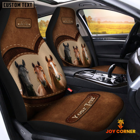 Joycorners Horse Pattern Customized Name Heart Car Seat Cover Set