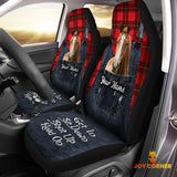 Joycorners Customized Name Horse Jean Overalls Pattern Car Seat Covers (2Pcs)
