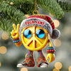 Joycorners Custom Name Hippie Love Ornament,  Christmas Gift Decoration 2D Flat LM2111