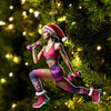 Joycorners Custom Name Gym Work Out Woman Ornament, Gymnastics Christmas Gift 2D Flat LM2111
