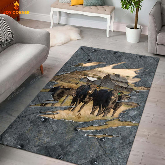 Joycorners Black Angus Farming Rug