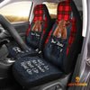 Joycorners Customized Name Red Angus Jean Overalls Pattern Car Seat Covers (2Pcs)