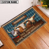 Joycorners Texas Longhorn Wipe Your Hooves Custom Name Doormat