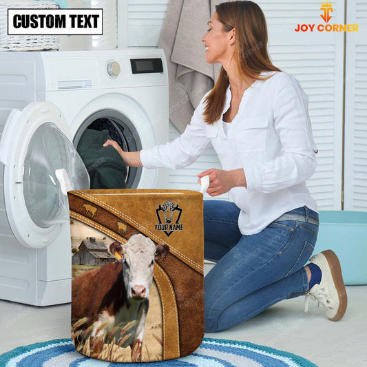 Joycorners  Hereford Cattle Brown  Custom Name  Basket