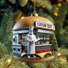 Joycorners Custom Name Hamburger Shop Ornament, Hot Dog Santa Christmas Gift 2D Flat LM2111