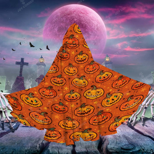 Joy Corner Orange Pumpkin Halloween Pattern Special Hooded Cloak